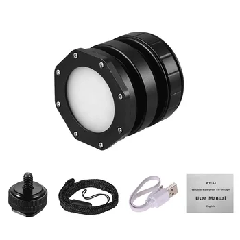 

Dimmable Mini LED Video Light Diving Light Fill-in Lamp 5600K 120° Wide Beam Angle with Hot-shoe Mount USB Charging Cable