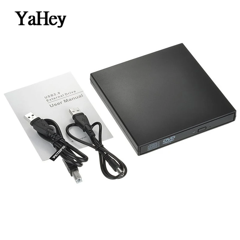 cd drive YaHey оптический привод USB 2,0 внешний CD/DVD-ROM плеер CD RW записывающее устройство Портативный для ноутбука ПК Windows 7/8 10 xp - Цвет: cd drive