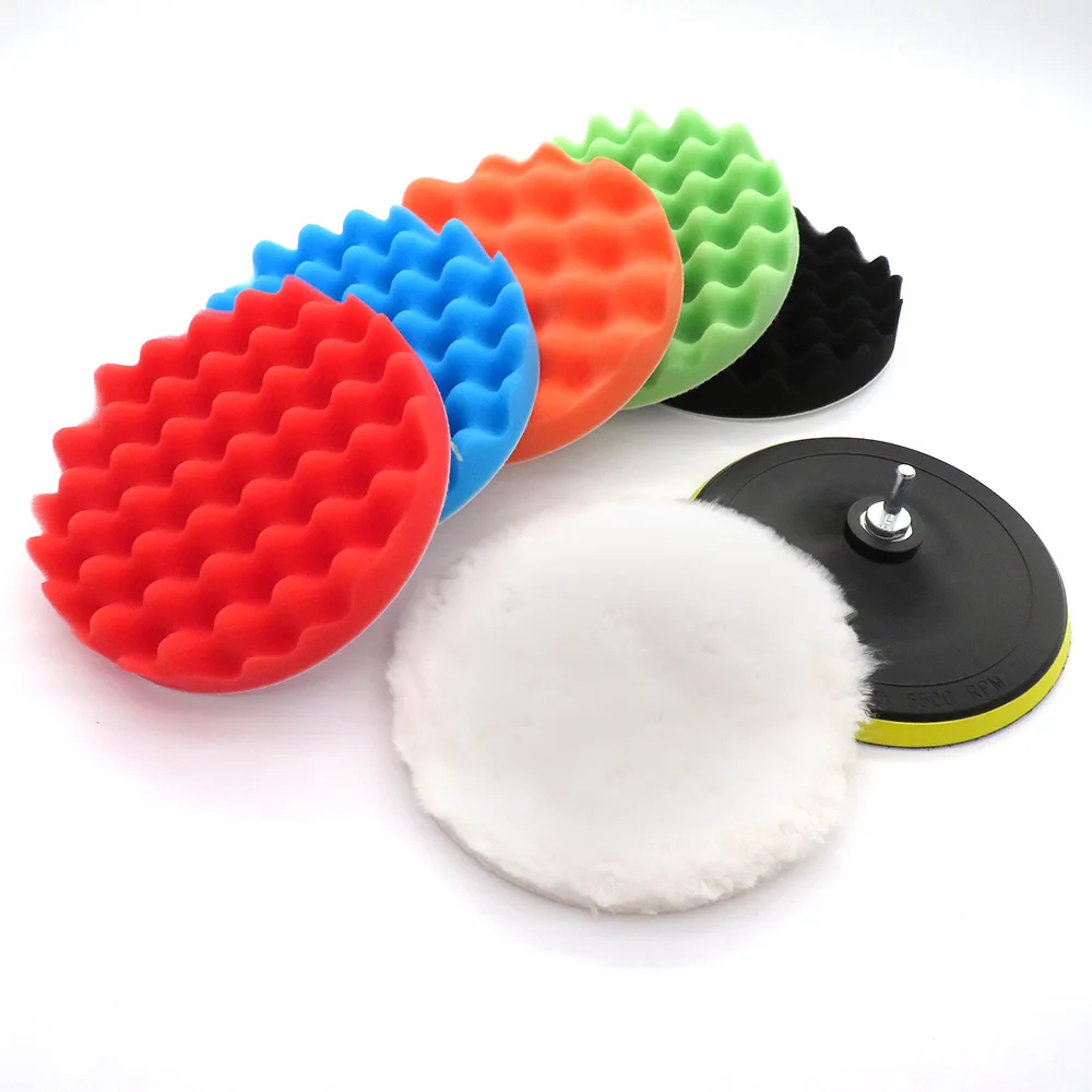 

Car Cleaning Polishing kit - 7 inch Pad Sponge Waxing Buffing Pad Kit Compound Auto Car Polisher
