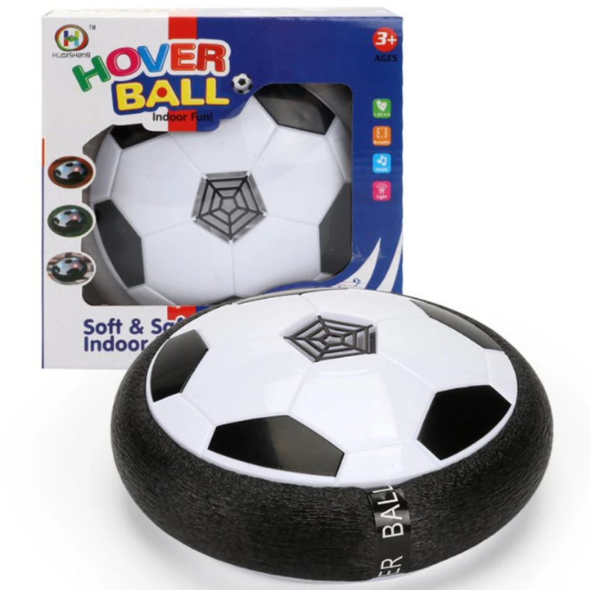 Воздушный подвесной футбол, футбол, плавающий детский мини-Развивающий игрушечный мяч, игрушки, парящий многоповерхностный Крытый скользящий футбол - Цвет: Lights and music