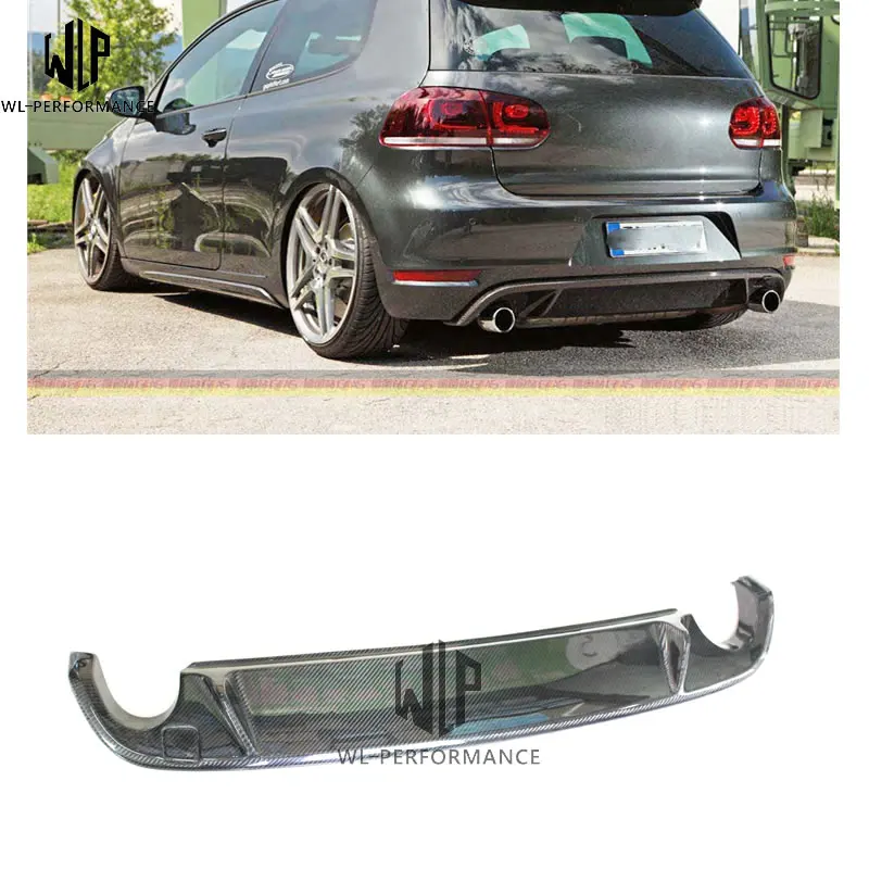 MK6 GTI карбоновые велосипедные шины волокно задний бампер диффузор для губ Volkswagen
