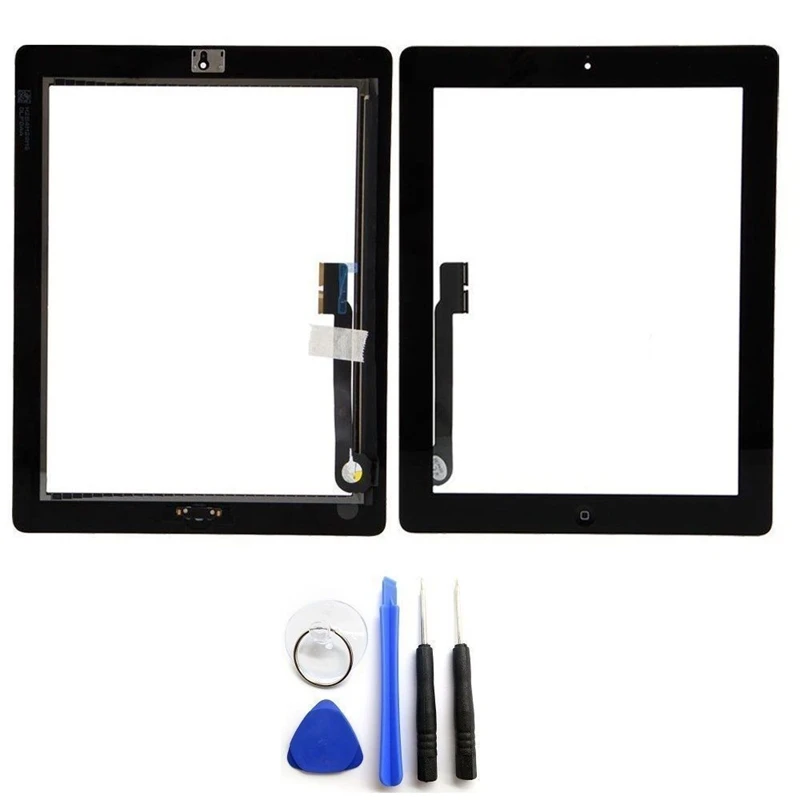 

Glass Press Screen Digitizer With Out Home Button Assembly For Ipad 3 4 + Tools