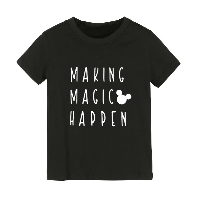 Детская футболка с принтом «Making Magic suce» и «mouse», рубашка для мальчиков и девочек, детская одежда для малышей, забавные уличные футболки, CZ-167