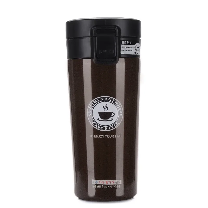 380 мл Высокое качество кофейная Термокружка с двойными стенками 304 нержавеющая сталь термосы для автомобиля чая кружка термол бутылка Подарочная чашка - Цвет: Brown