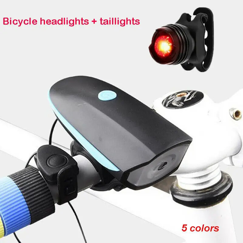 

Bike Bicycle Front Back Lights USB LED Rechargeable Set Mountain Cycle Front Back Night Driving Safety Caution Light