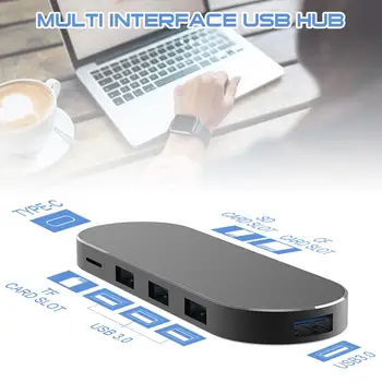 

7-in-1 USB Hub 3.0 Multi USB 3.0 Hub USB Splitter 7 Port Power Adapter with SD/TF/CF Card Reader For PC Computer Accessories