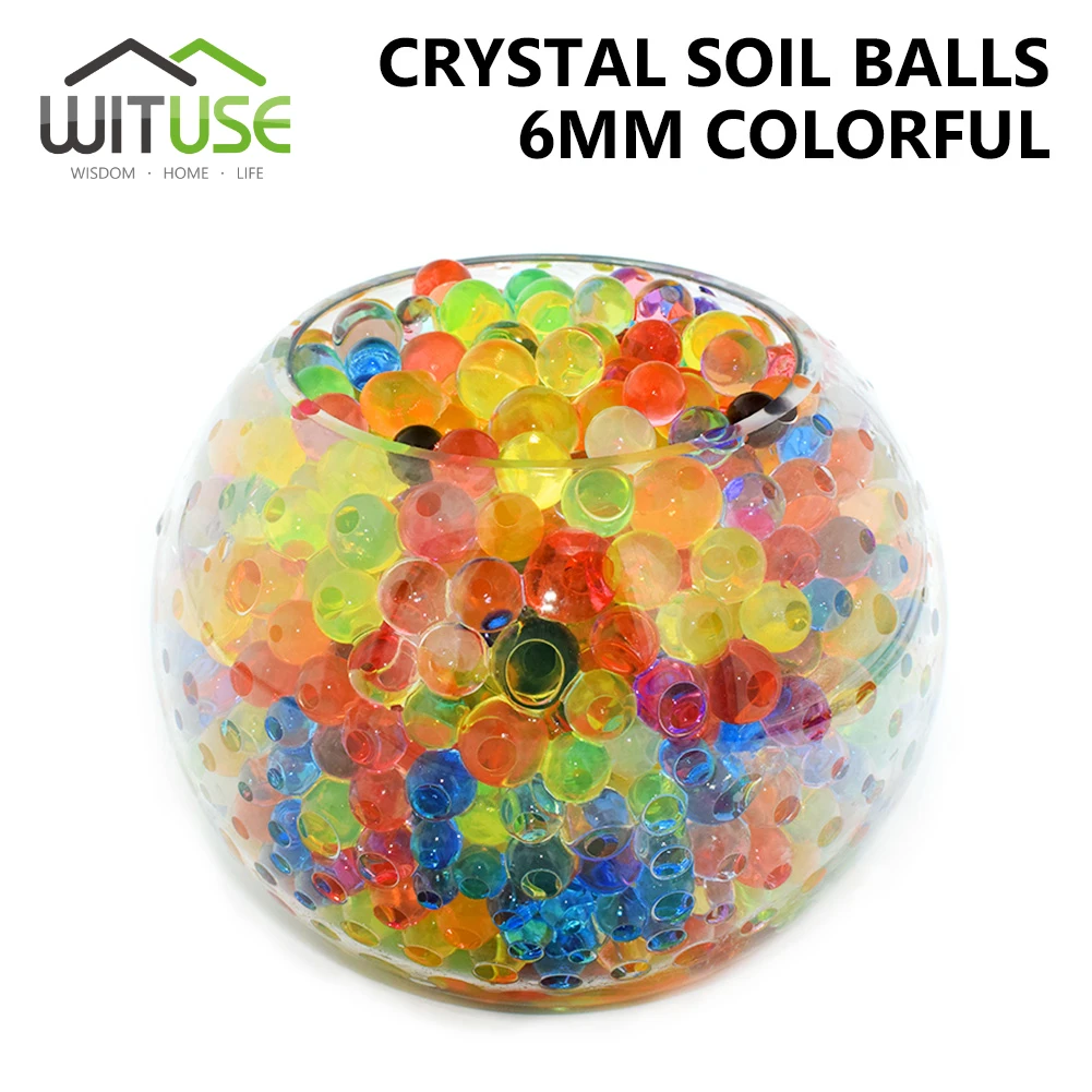 5000-20000pcs Soilless Plant Crystal Soil Mud Grow Water Beads Hydrogel Magic Jelly Balls 6-8mm Bio Gel Ball Plants Flower Decor