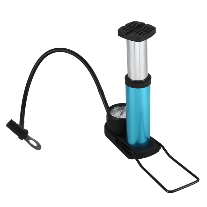 Blue Портативный Ножной активированный напольный насос 140Psi Mtb велосипед воздушный насос с манометром цикл воздушный насос - Цвет: Blue
