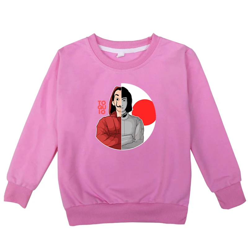 kids hoodies 4 La Casa De Papel/Детские толстовки с капюшоном; сезон весна-осень; свитшоты для мальчиков и девочек; Повседневный хлопковый Детский свитер; Одежда для девочек-подростков - Цвет: kids hoodies 4