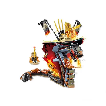 

New 737Pcs Ninja Temple Boat Dragon Model Building Blocks With 76077 70751 Kids Toy Bricks birthday Gifts