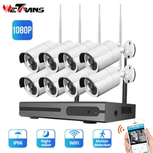 Weтранс 1080P 8CH система видеонаблюдения Wifi NVR наружное ночное видение Full HD CCTV беспроводной домашний комплект камер видеонаблюдения