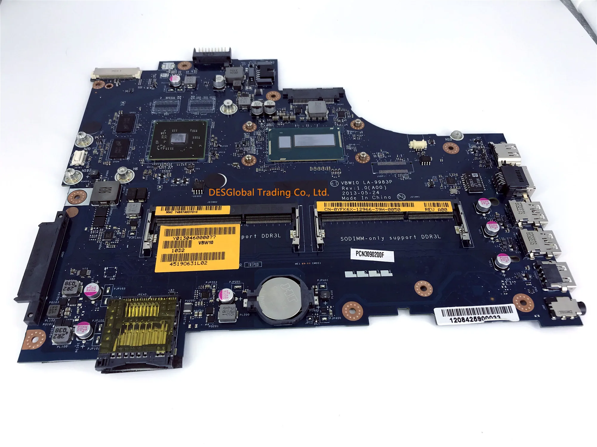 

CN-0YFK6X 0YFK6X YFK6X FOR Dell Inspiron 17 5537 5737 3737 Laptop Motherboard With i5-4200U VBW10 LA-9983P Working Perfectly