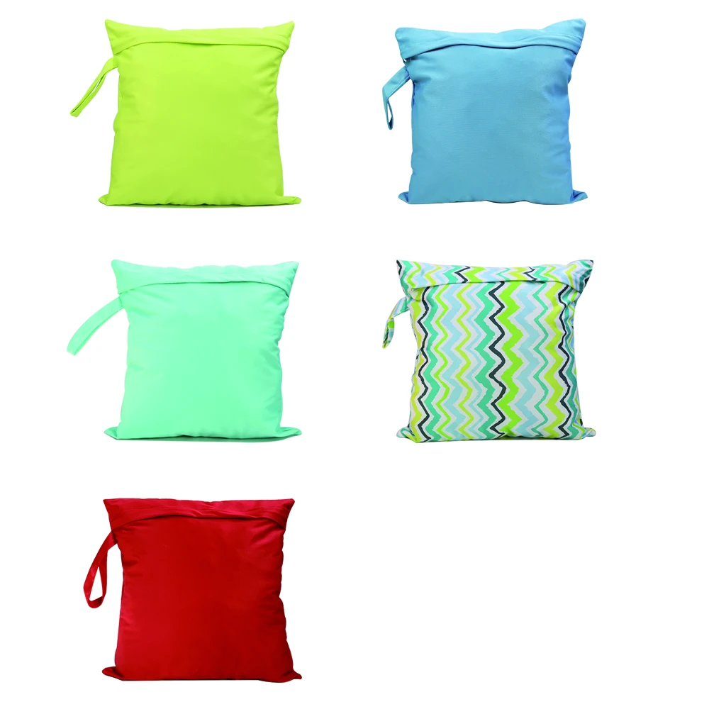 

High Quality Plain Color Wet Bag For Cloth Diaper Bag Nappy Bags One Zippered Baby Waterproof Reusable Bags Stock Processing
