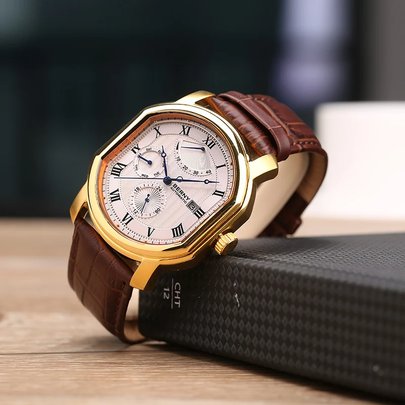 Топ бренд класса люкс Япония Miyota механические мужские часы relogio masculino kol saati reloj hombre автоматический механизм AM050M BERNY