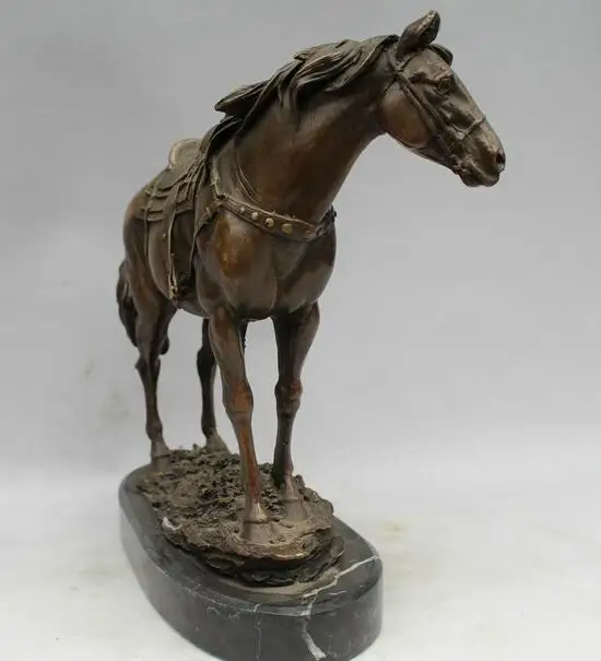 Chinese Bronze Copper Marble Home Art Decoration Rest Horse Statue Sculpture | Дом и сад