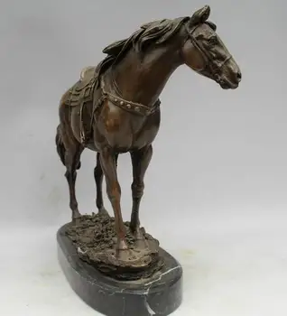 

Chinese Bronze Copper Marble Home Art Decoration Rest Horse Statue Sculpture