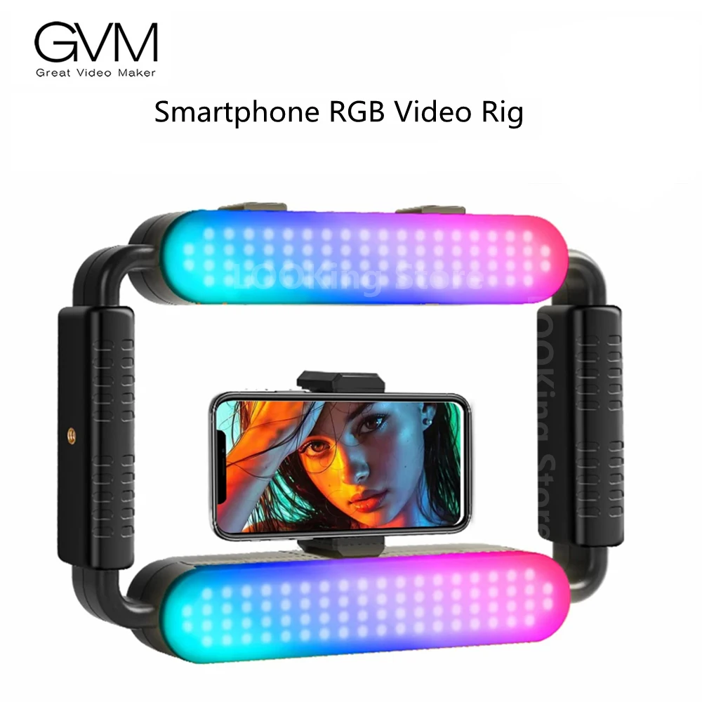 GVM スマートフォン RGB ビデオ照明リグ