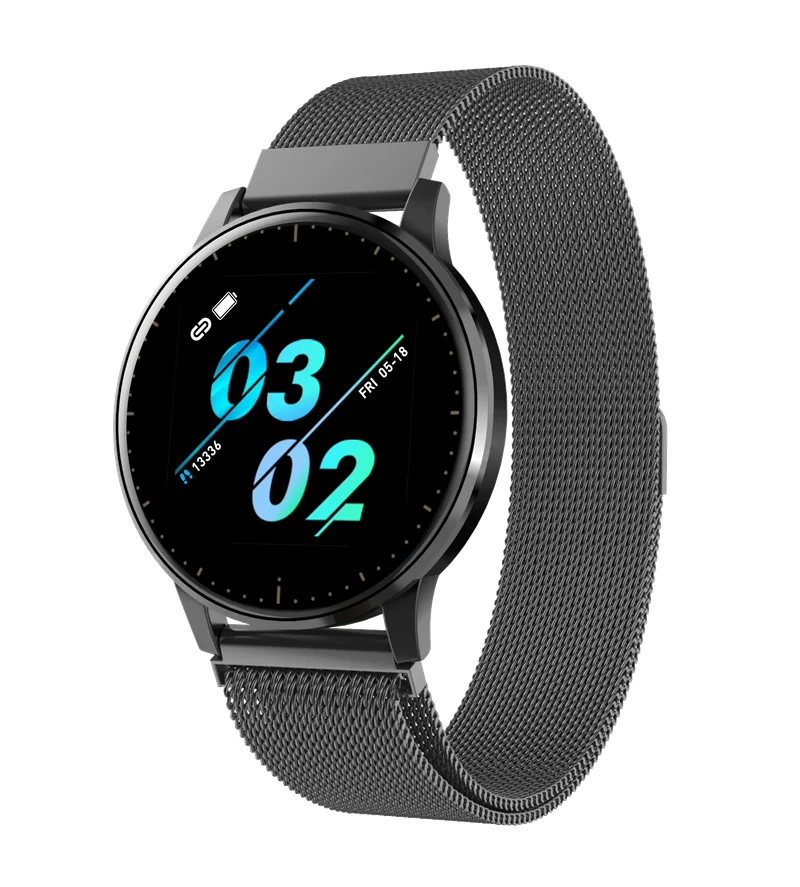steel black Q20 1," Полный сенсорный экран водонепроницаемые Смарт-часы с монитором артериального давления пульса напоминатель отправить смс шагомер функции - Цвет: steel black