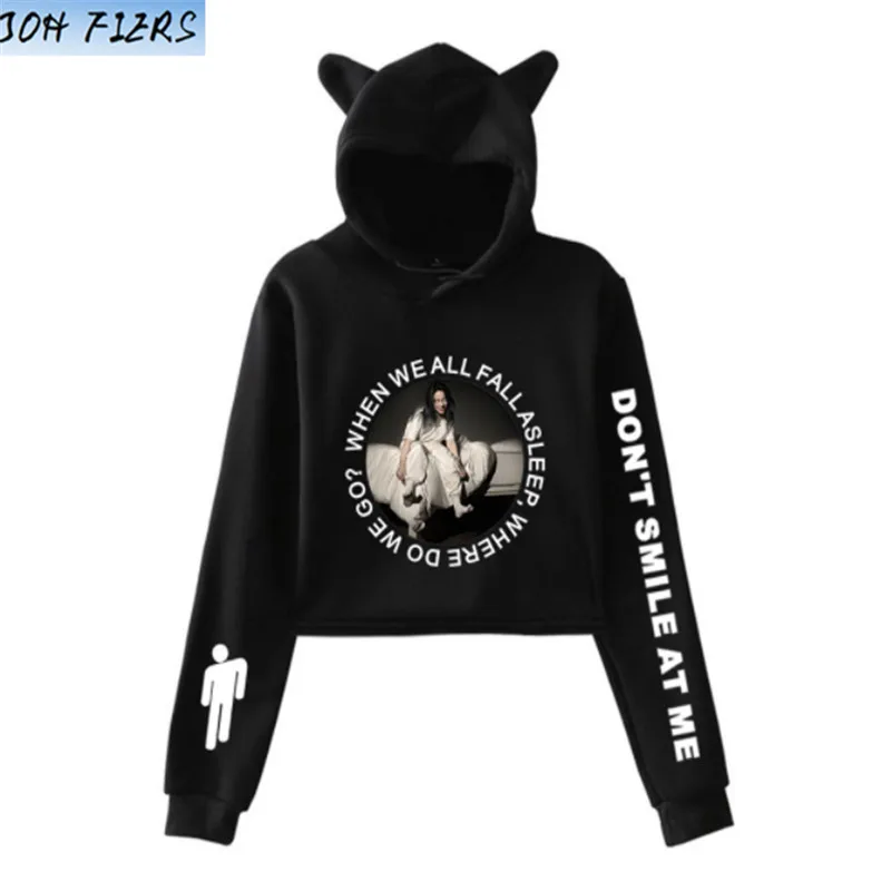 Harajuku Толстовка Billie Eilish, женские толстовки, белая одежда, пуловер, толстовки для девочек-подростков, осенняя теплая уличная одежда