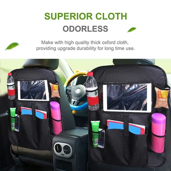 

Car Seat Back Storage Hanging Bag With Clear Window Tablet Holder Travel Organizer