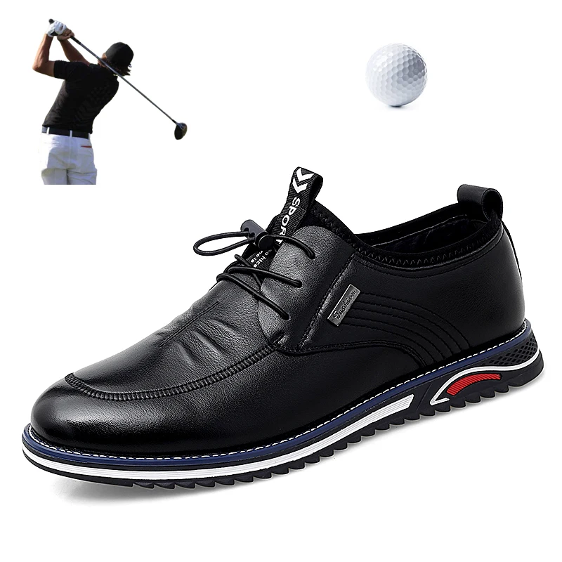 Golfing Shoes Men Leather Athletic Sneakers Outdoor Sports Shoes Retro
