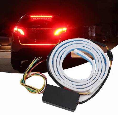 

Car Rear LED Trunk Light Strip RGB Auto Turn Signal Flexible Tailgate Luggage Warnning Lamp White Red Blue Yellow