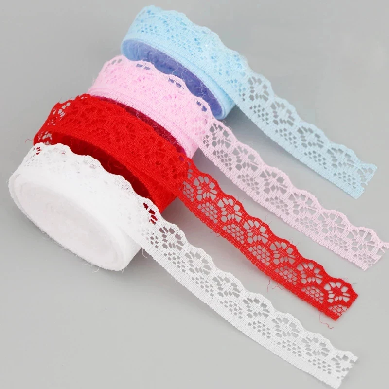 15mm Colour Lace Fabric Webbing Decoration Lovely Gift Packing Material Handmade DIY 20 yards/roll lace fabric lace decoration lace accessories lace sewing supplies lace sewing accessories lace garment accessories chiffon lace fabric