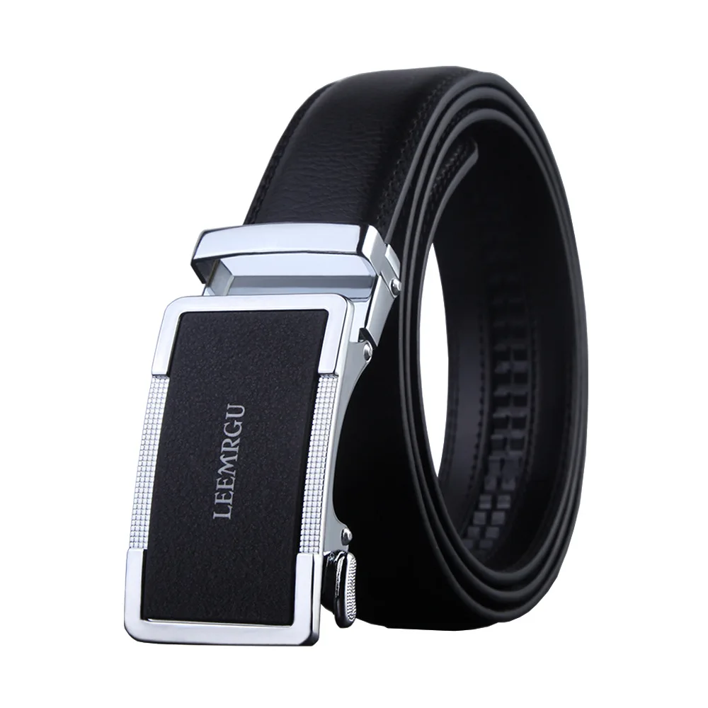 

Men's leather belt Korean-style full-grain leather belt alloy automatic buckle leather belt fashion casual pants with factory wh
