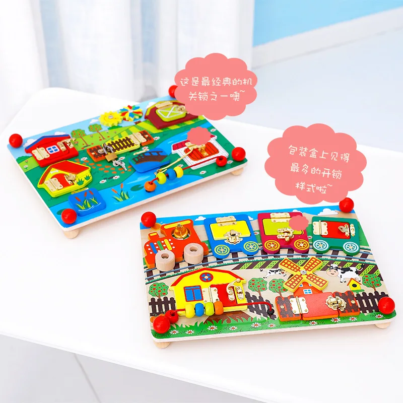 

Montessori Learning Unlocking Onshine Children'S Educational Early Childhood Toy Unlocking Jigsaw Puzzle Parent And Child Intera