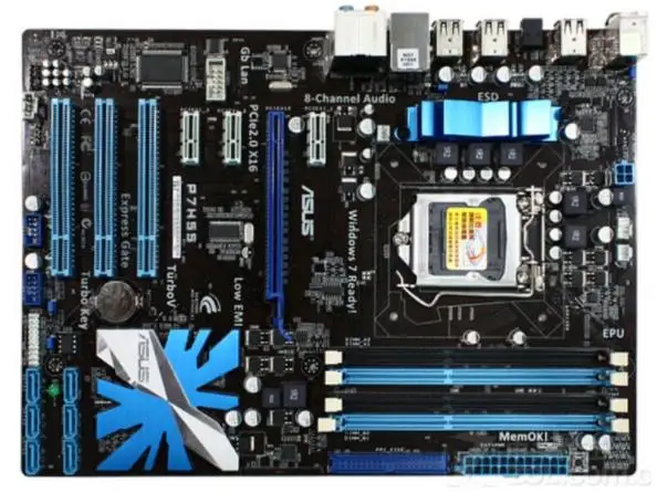 Материнская плата ASUS P7H55 LGA 1156 DDR3 USB2.0 16 Гб H55 настольная материнская | Компьютеры и
