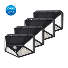 SUNYIMA 4 шт. Солнечная настенная лампа с датчиком движения PIR 100LED светильник на солнечной энергии Водонепроницаемая Солнечная лампа для двора гирлянда светильник украшение