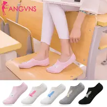 Женские милые носки с кроликами из мультфильмов, удобные, средние, хлопковые, невидимые, всесезонные, жаккардовые носки-лодочки