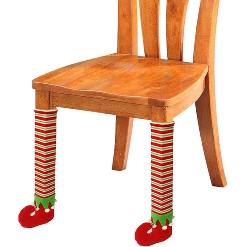 New Christmas Chair Feet Cover Christmas Decoration Tables And Chairs Foot Covers Non-slip Cases