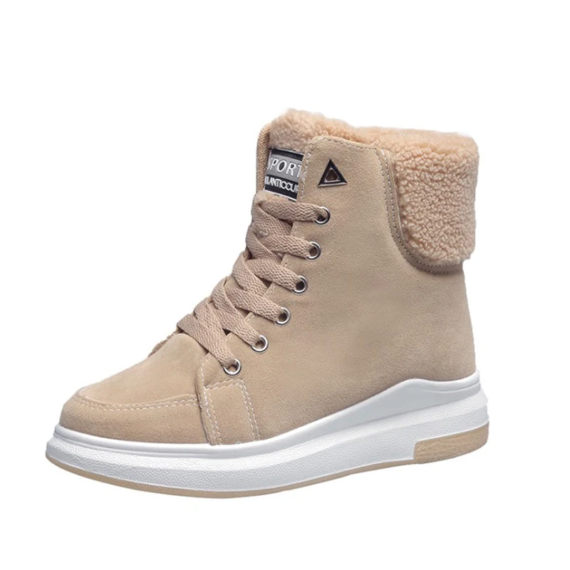 Tanie Buty damskie 2019 stado oddychające kobiety botki mieszkania Flatform kobiety śnieg buty moda ciepłe pluszowe kobiety zimowe buty