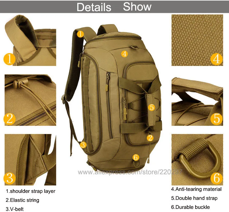 35L тренажерный зал Rugzak Tactische Militaire Molle Leger Tassen Водонепроницаемый Спорт Кемпинг 14 ''ноутбук камера Mannen Mochila