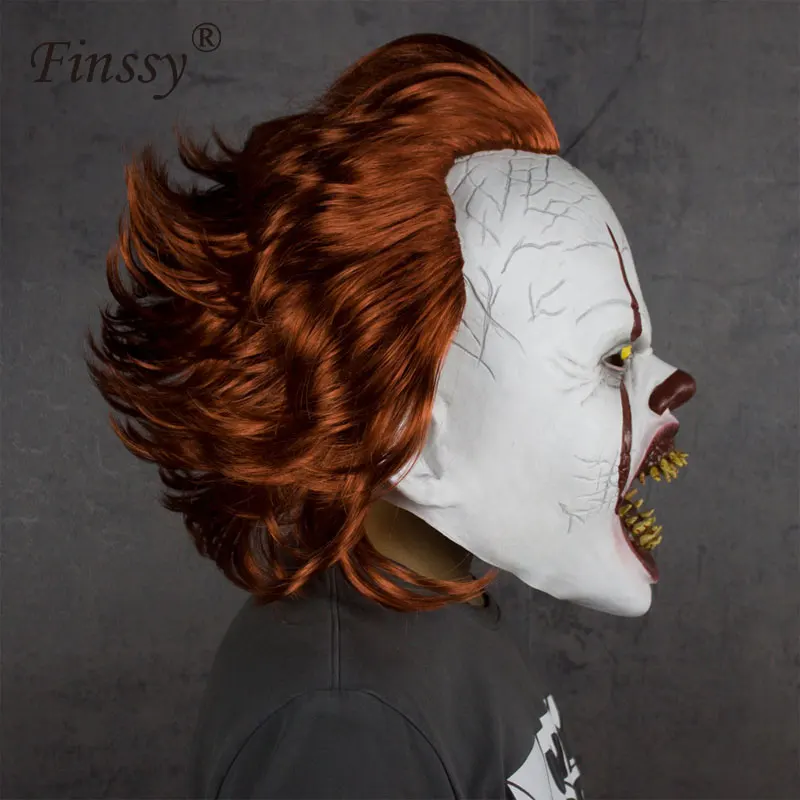 Horror It Chapter два Джокер, клоун Pennywise Косплей светодиодный Маска латекс Хэллоуин маски шлем клоун вечерние Spoof праздничный костюм Prop