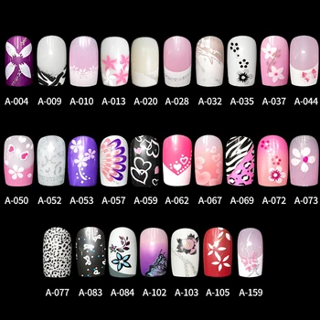

Fingerqueen 24 Pcs/set Fake Nails Are Pressed on the Girls Finger Beautiful Fake Nail Art Tips Full Cover French Nail Art Tips