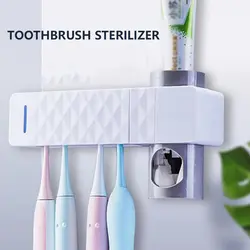 Ультрафиолетовый стерилизатор для зубных щеток, УФ-светильник, держатель для зубной щетки, автоматический дозатор для зубной пасты