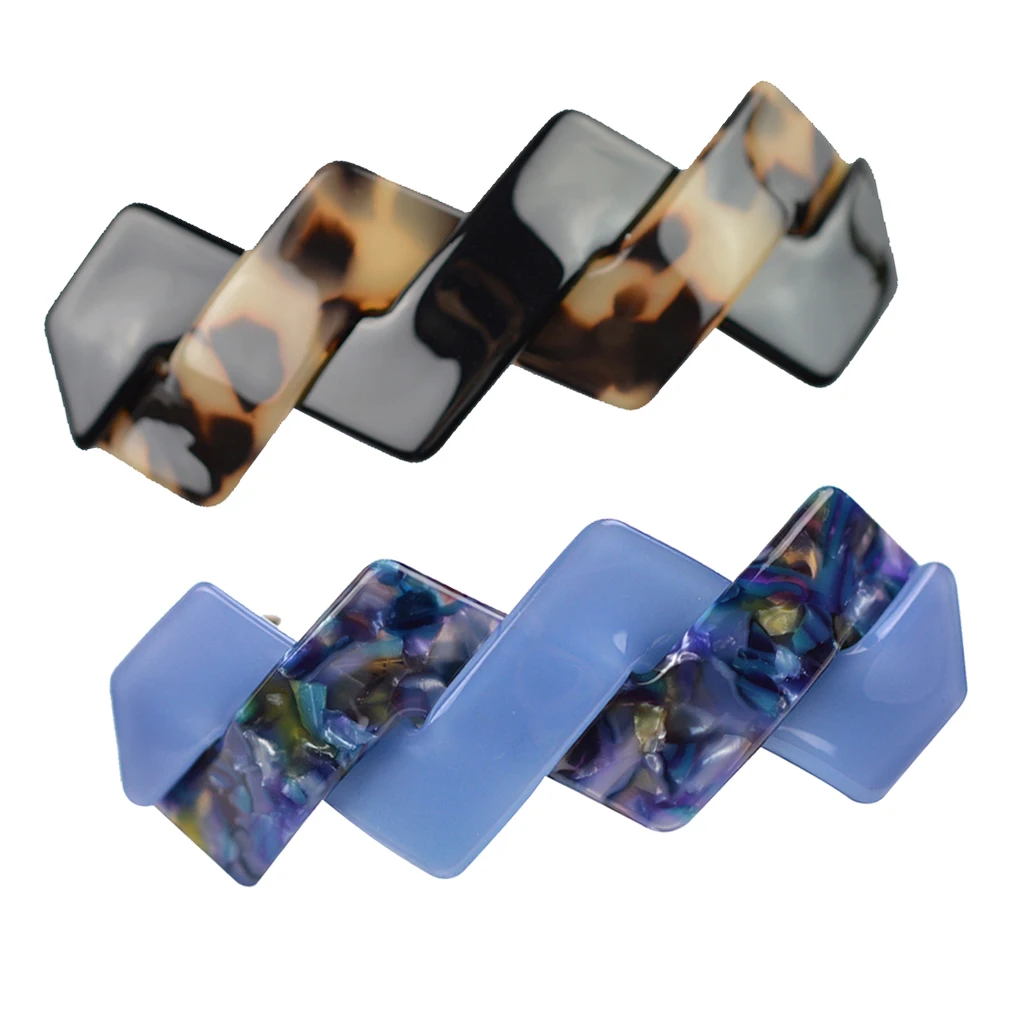 2 Pieces Hair Clip Girl Acrylic Girl For Hair Barrettes Bride Decoration Hair Accessory Hairdressing  Purple and Brown