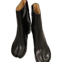 Г., фирменный дизайн, ботинки таби женские ботинки на высоком массивном каблуке с разрезом женская обувь, модная Осенняя женская обувь Botas mujer