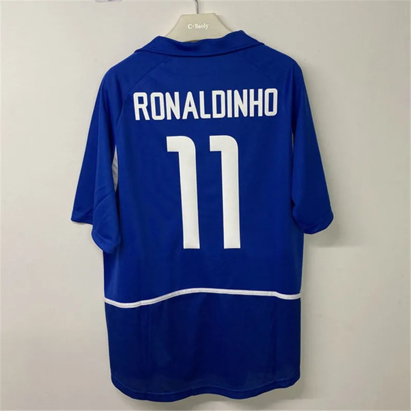 Retro Classic 2002 Aawy Blue Ronaldinho 11 Nostalgia T-Shirt | Спорт и развлечения