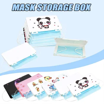 

Portable Mask Case Plastic Face Covering Storage Box Bag Reusable Folders With Lids Storage Face Mask Clips Dustproof Waterproof
