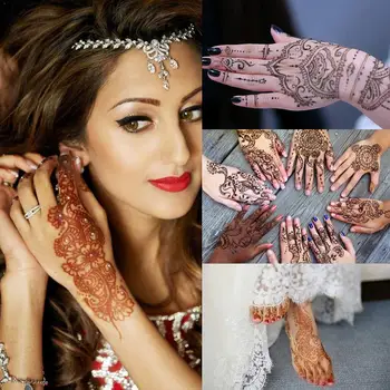 

Red Henna Tattoo Paste Natural Henna Cones Indian For Temporary Cone Sticker Tattoo Cream Paint Body Art E3G5