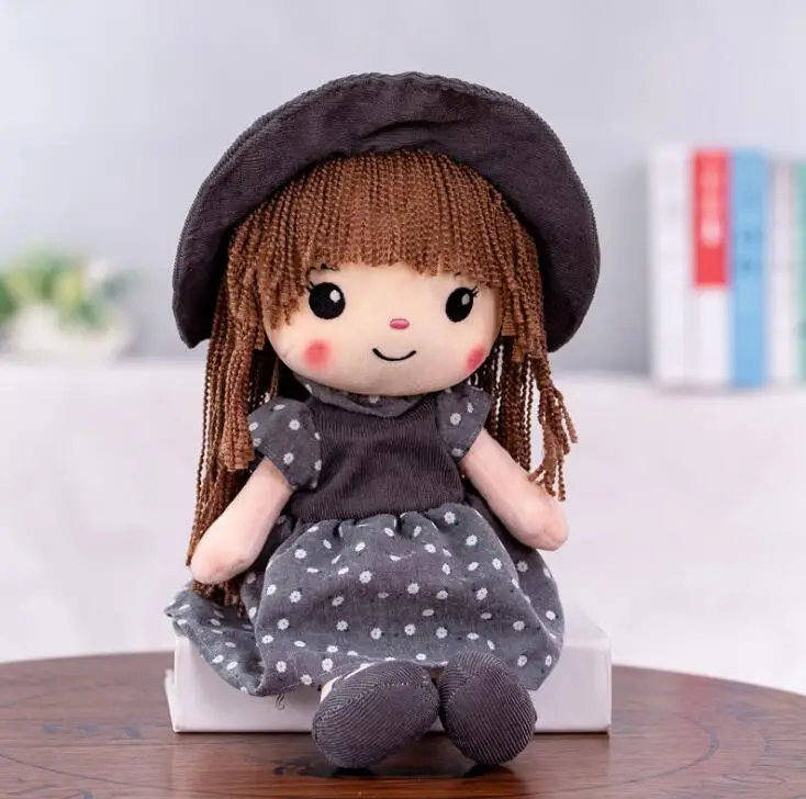 40cm cute ragdoll plush toy doll soft toy Stuffed Dolls Baby Accompany Doll Birthday Gift - Цвет: Серый