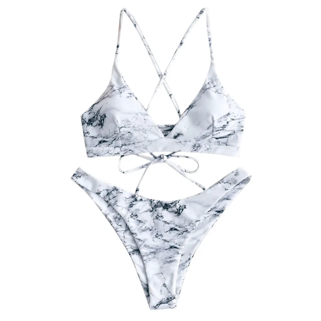 Женский комплект бикини пуш ап 38 #2020 однотонный пляжный купальный костюм с