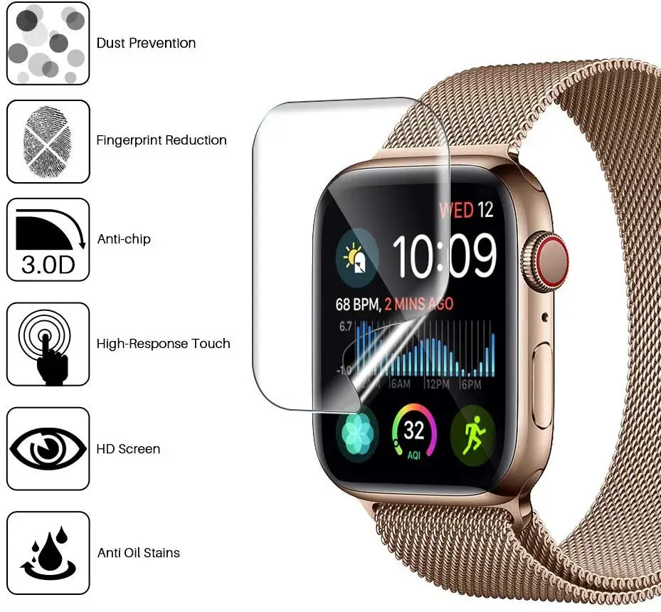 Защитная пленка для экрана HD Apple Watch 6 SE 5 4 3 2 40 мм 44 закаленная с защитой от царапин