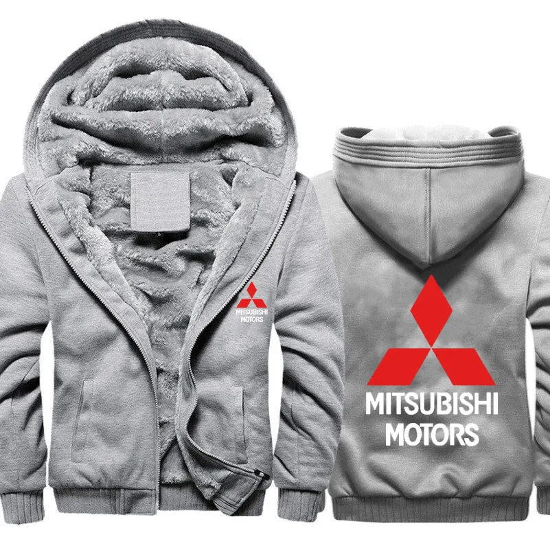 Мужские толстовки с капюшоном с логотипом Mitsubishi, мужская куртка с капюшоном, зимние Утепленные флисовые хлопковые куртки на молнии, мужские спортивные костюмы