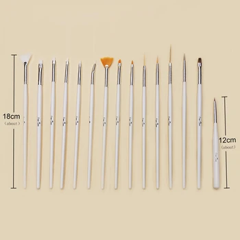 

15pcs/Set Nail Art Flower Painting Brush Gradient Shading Tool Cosmetic Brush Manicure Gel Polish Drawing Pen B-015