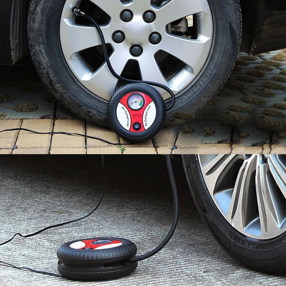 260PSI DC 12V Портативный Воздушный шиномонтажный насос для автомобильных мотоциклов велосипедов Портативные Надувные насосы Электрический компрессор шин насос