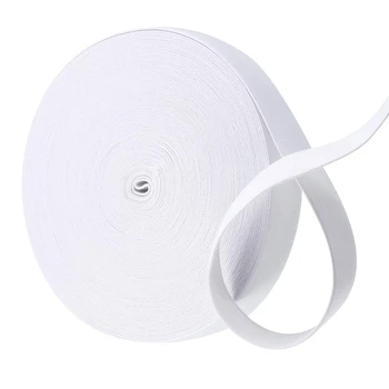 

40m/roll 25mm Flat Elastic Rubber Band Cord Webbing Garment Sewing Accessories Face Masks Ear Tie Rope for DIY Masks White/Black
